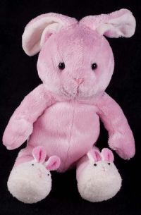 Carters Just One Year JOY Bunny Rabbit Pink Slipper Plush Lovey